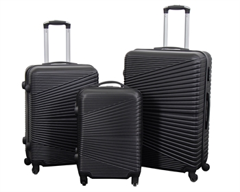 Luggage set - 3 pcs. - Hard-shell travel suitcases - Nordic black - Lightweight suitcases