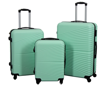 Luggage set - 3 pcs. - Hard-shell travel suitcases - Nordic mint - Lightweight luggage