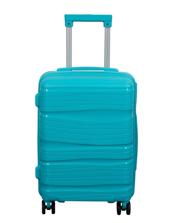 Cabin suitcase - Lightweight suitcase - Polypropylene - Small size - Waves - Turquoise trolley