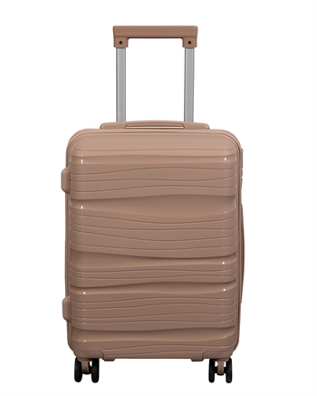 Cabin suitcase - Lightweight suitcase - Polypropylene - Size small - Waves - Sand coloured trolley