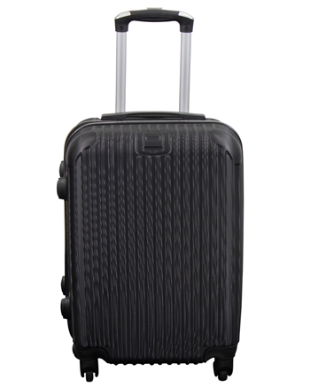 Cabin suitcase - Hard-shell lightweight suitcase - Size small - Narrow lines - Black