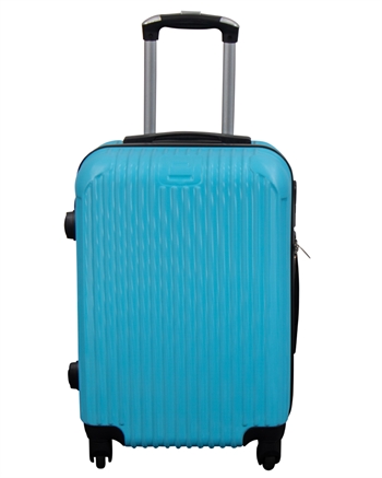 Cabin suitcase - Hard-shell lightweight suitcase - Size small - Narrow lines - Light blue