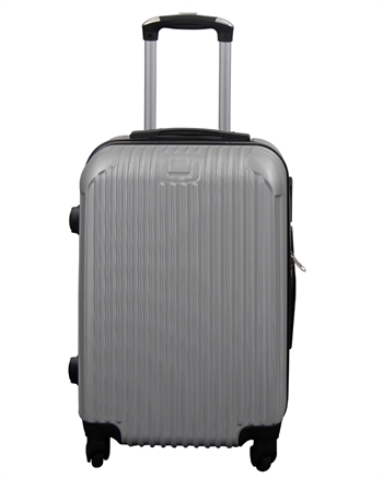 Cabin suitcase - Hard-shell lightweight suitcase - Size small - Narrow lines - Silver