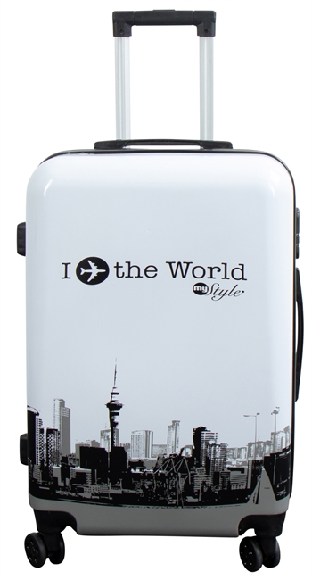 Medium suitcase - I Love The World - hard-shell suitcase - Exclusive travel suitcase