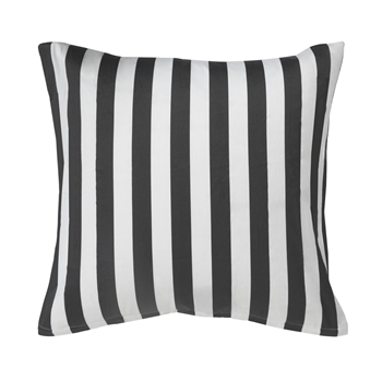 Pillowcase 60x63 cm - Soft cotton satin - Nordic Stripe - Dark grey and white