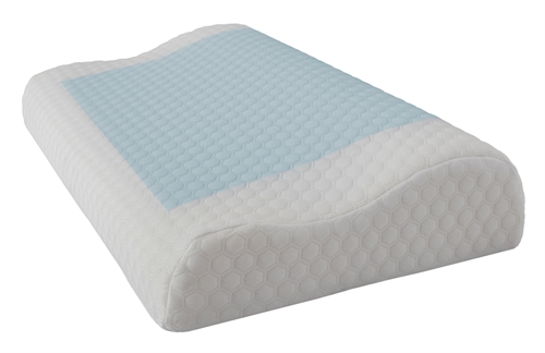 Memory foam pillow with cooling gel and built-in contour -    Zen Sleep Neck Cushion