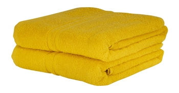 Towel - 50x90 cm - Yellow - 100% Cotton towel - Extra soft