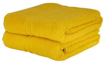 Bath towel - 65x130 cm - Yellow - 100% Cotton towel - Extra soft