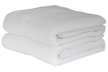 Bath towel - 65x130 cm - White - 100% Cotton towel - Extra soft