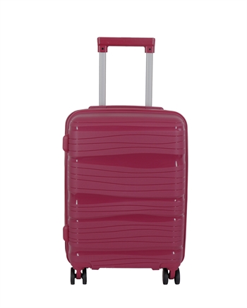 Cabin suitcase - Lightweight polypropylene suitcase - Waves bordeaux - Hard-shell travel suitcase