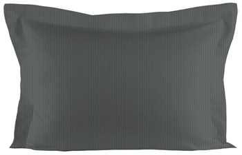 Pillow cover 60x63 cm - Jacquard weave - Dark grey - 100% organic cotton satin - Turiform.