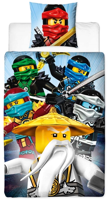 Ninjago bed sheet 140x200 cm - Master Wu - Ninjago LEGO bed sheet for children - 2-in-1 design - Bedding in 100% cotton