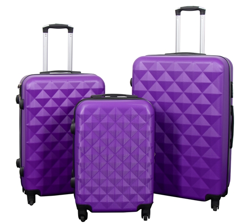 Suitcase offer - Set of 3 - Exclusive hard-shell luggage set offer - Diamond purple