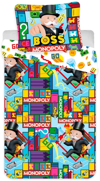 Children\'s bedding - 140x200 cm - Monopoly bed set - Reversible duvet cover in 100% cotton