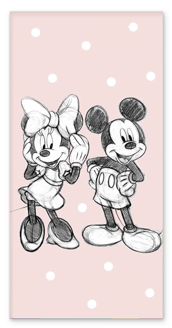 Bath towel - 70x140 cm - Mickey and Minnie - 100% Cotton