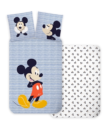 Junior bedding 100x140cm - Striped Mickey Mouse bedding - 100% cotton