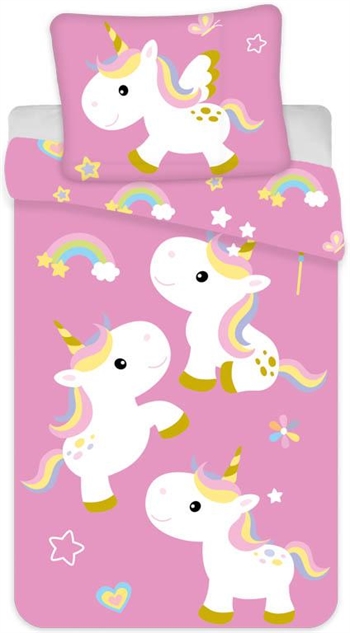 Unicorn bedding - 150x210 cm - Unicorn children\'s bedding - 2-in-1 design - Bedding 100% cotton