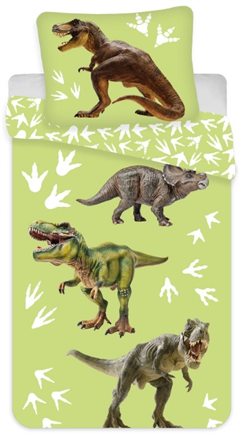 Dinosaur bedding 140x200 cm - 2-in-1 design - Green bedding - Duvet cover 100% cotton