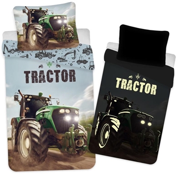 Tractor Junior bedding set 100x140 cm - Tractor bedding set - Glow-in-the-dark bedding - 100% cotton