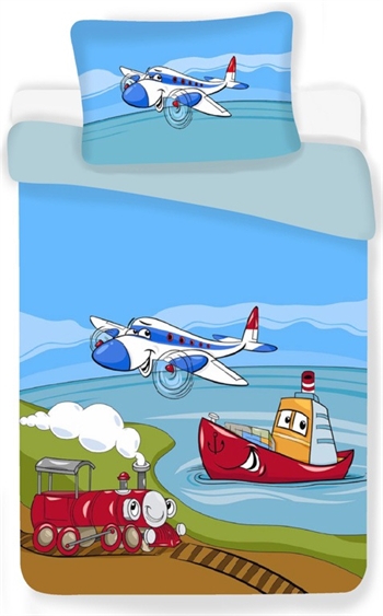 Junior Bedding 100x140 cm - Aeroplane - 2-in-1 design - 100% cotton