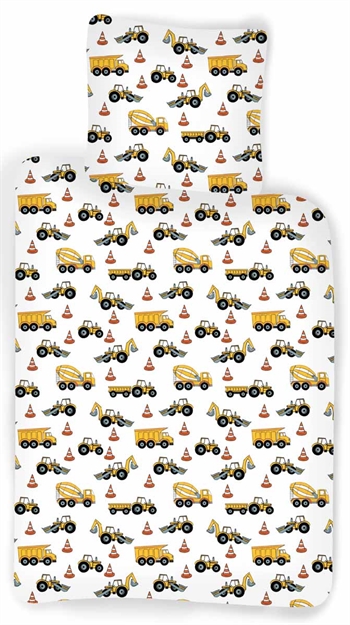 Bedding 150x210 cm - Bedding with work vehicles - 100% cotton - Children\'s bedding