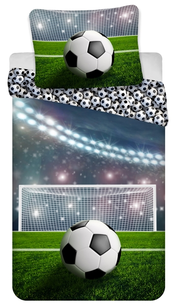 Junior bedding set 100x140 cm - Penalty kick - Bedding set with football - 2-in-1 design - 100% cotton