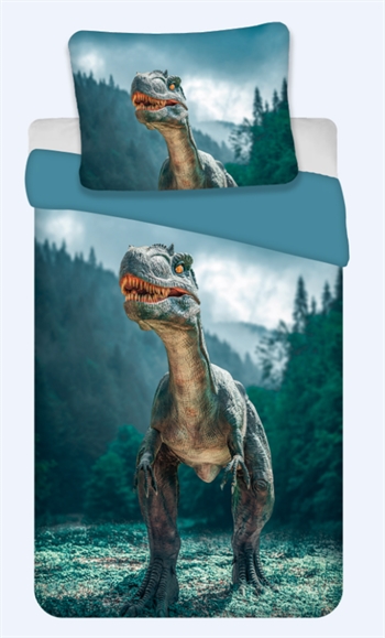 Dinosaur bedding set - 140x200 cm - Raptor - Duvet cover with 2-in-1 design - Dino bed set in 100% cotton