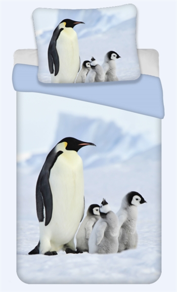 Penguin bedding - 140x200 cm - Penguin family with 2-in-1 design - 100% cotton bedding set