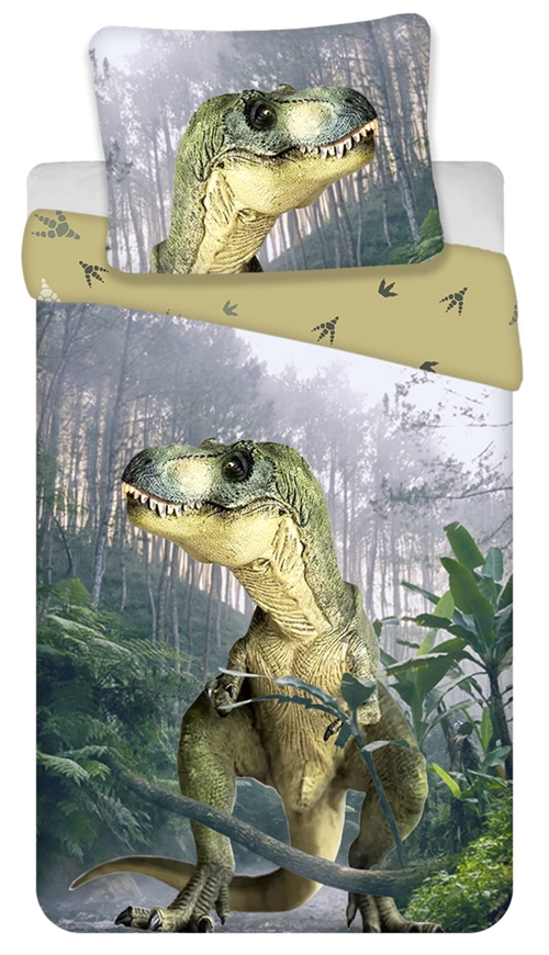 Dino bedding 140x200 cm - Bed set in 100% cotton - Reversible duvet cover