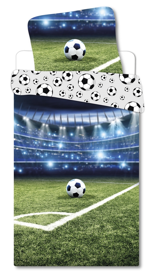 Football bedding - 140x200 cm - Stadium - Duvet cover with 2 designs - 100% cotton bedding set