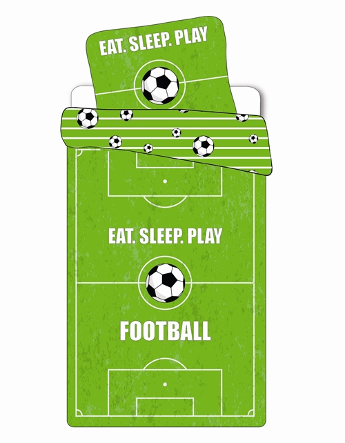 Football bedding - 140x200 cm - Football pitch - Duvet cover with 2 designs - 100% cotton bedding set