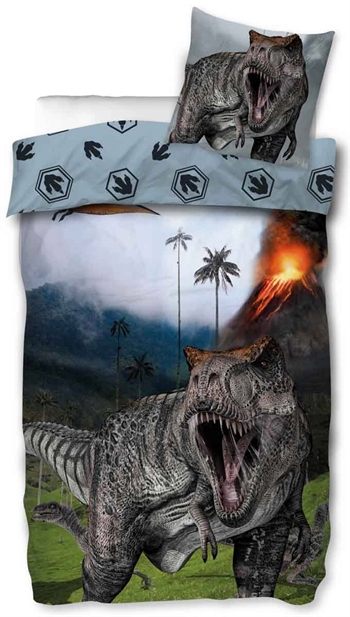 Children\'s bedding - 140x200 cm - Roaring dinosaur - Duvet cover with 2-in-1 design - Bedding 100% cotton