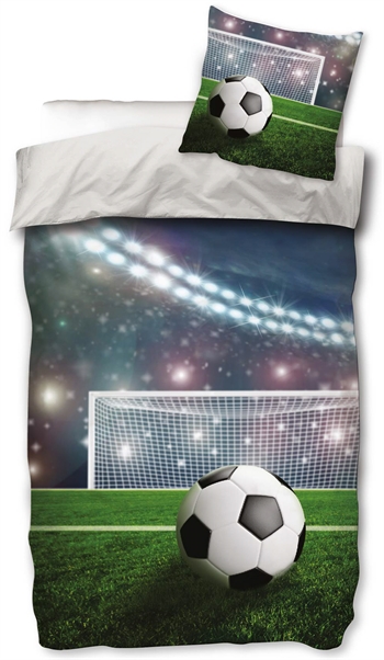 Football bedding - 150x210 cm - Stadium motif duvet cover with 2-in-1 design - 100% cotton bedding set