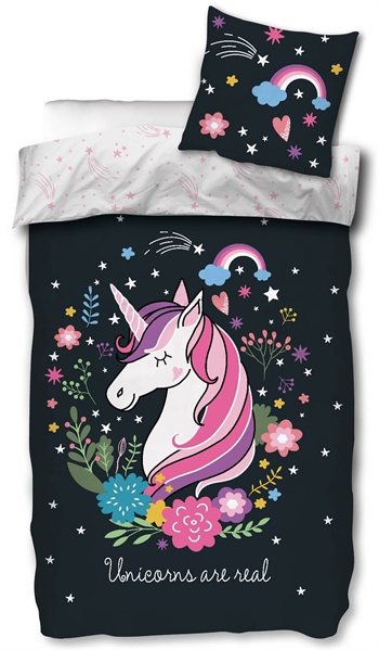 Unicorn bedding - 140x200 cm - Glow-in-the-dark unicorn bedding set - 100% cotton