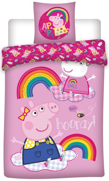 Peppa Pig bedding - 140x200 cm - Frida and Peppa Pig bed set - 2-in-1 design - Bed linen in 100% cotton