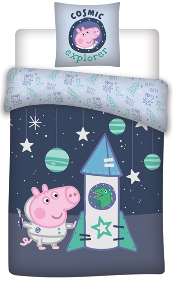 Junior bedding 100x140 cm - George Pig - 2-in-1 design - 100% cotton