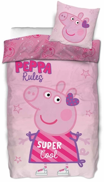 Junior bedding - 100x140 cm - Peppa Pig - Super cool - 2-in-1 design - 100% cotton bedding set