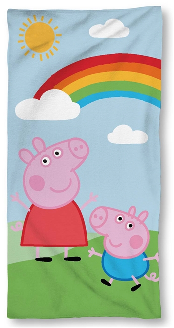 Bath towel - Peppa Pig - 70x140 cm - 100% Cotton - Peppa and George Pig towel