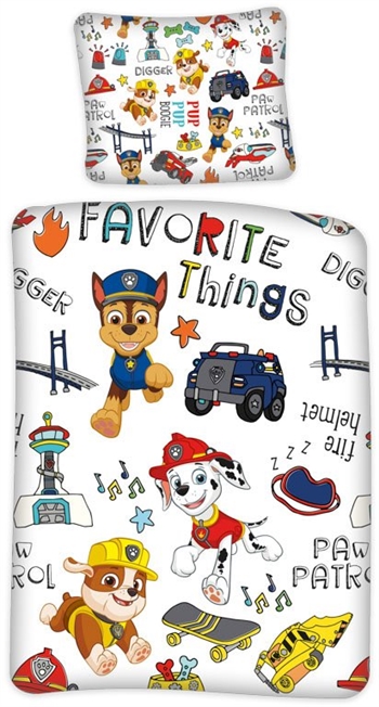 Junior bedding 100x140 cm - Paw Patrol - Favourite things - 2-in-1 design - 100% cotton bedding set