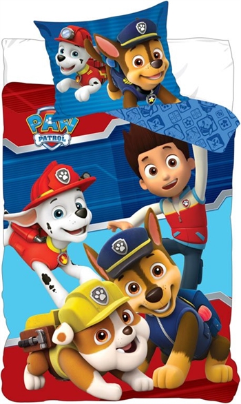 Paw Patrol bedding - 140x200 cm - Woof Woof Paw Patrol - 2-in-1 design - Bedding 100% cotton