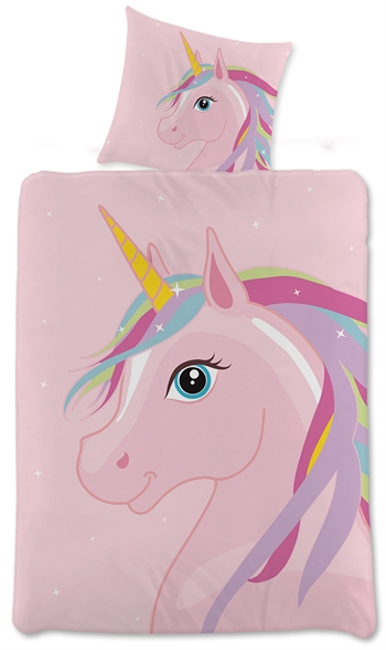 Junior bed linen 100x140 cm - Rainbow unicorn bed linen - 100% cotton