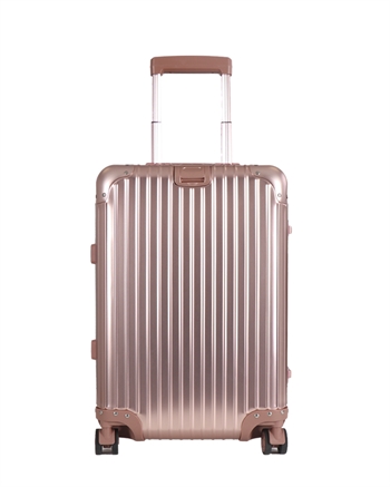 Hand luggage suitcase - Aluminium suitcase - Rose gold - Luxurious trolley with TSA lock - 36 litres