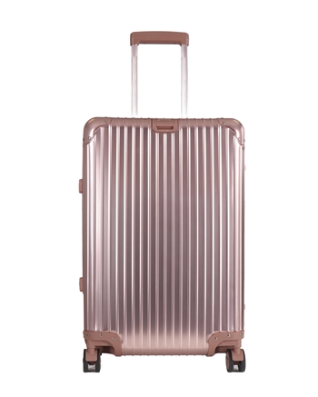 Aluminium suitcase - Rose-gold - 68 litres - Luxurious travel suitcase with TSA lock