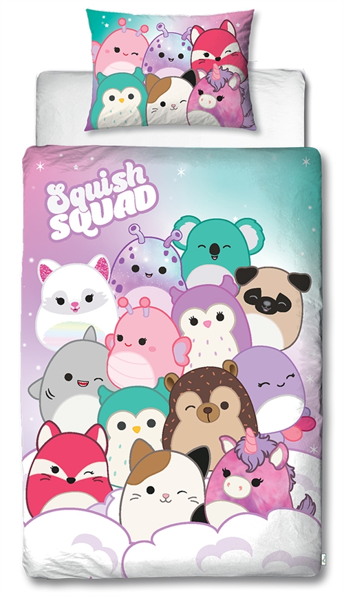 Squishmallows bedding - 150x210 cm - Squishmallows 2 in 1 bedding set - 100% cotton