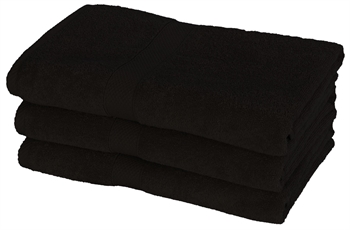 Black bath towels - 70x140 cm - Black - 100% Cotton - Soft bath towels from Egeria