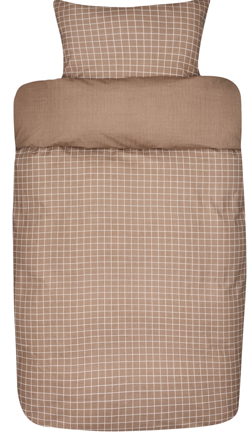 Flannel bedding - 140x200 cm - 100% soft cotton flannel bed set - Høie of Scandinavia - Storm cinnamon