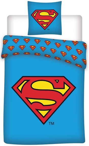 Superman bedding - 140x200 cm - Featuring the Superman logo - 2-in-1 bedding set - Duvet cover in 100% cotton