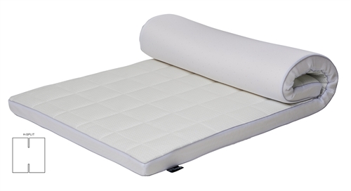 Natural latex H-split mattress topper - 180x200 cm - 7 cm high - 100% Talalay natural latex - Nature by Borg