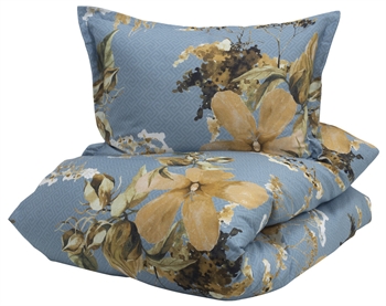 Turiform bedding - 140x200 cm - Sol blue - Floral bedding - 100% Cotton Satin Bedding Set