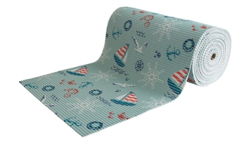 Non-slip bath mat - Available by the metre - Sailing motif - 65 cm wide - Multifunctional mat for wet areas